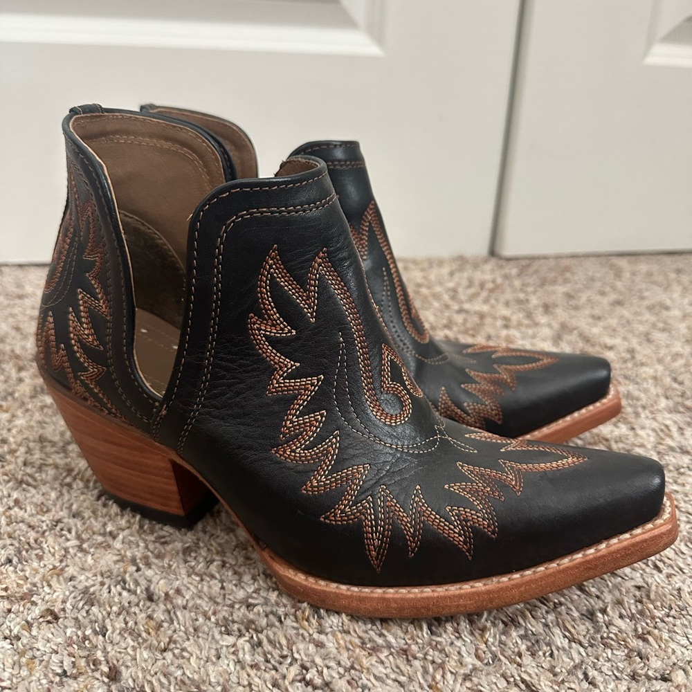 Ariat Black and Brown Leather Ankle Boots